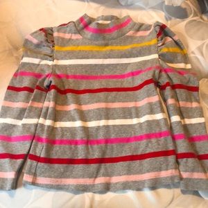Baby Gap 4t girls puffed sleeve striped turtleneck